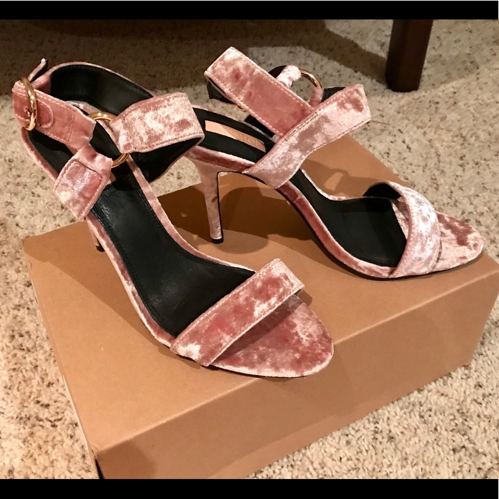 Topshop velvet heels